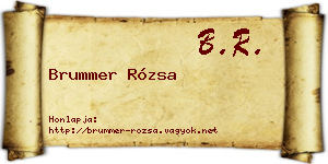 Brummer Rózsa névjegykártya